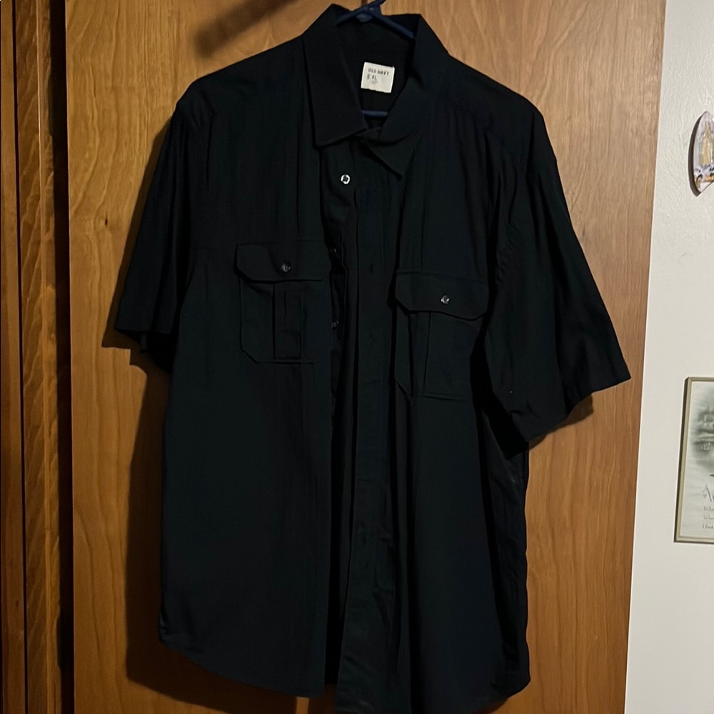 Black Casual Button Down Shirt